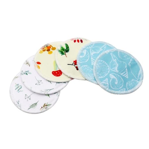 6 Pcs Reusable Nursing Pads Washable Bamboo Fiber Breastfeeding Breast Pad Super Absorbency Mat for Mum Maternity Feeding Pad
