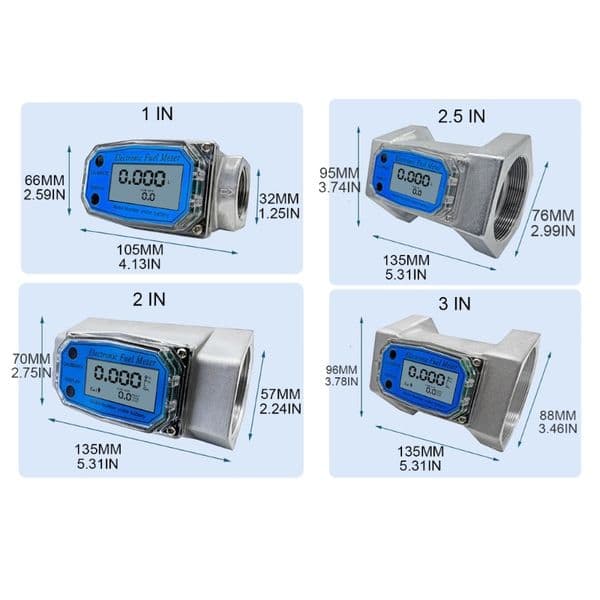 1in/2in/2.5in/3in Electronic Turbine-Water Flow Meter Flowmeter with LCD Display