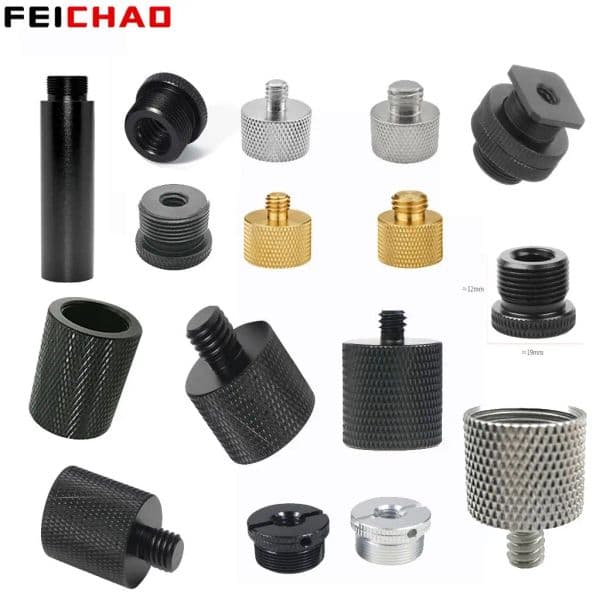 Microphone Holder Extended Rod 5/8"-27 5/8 1/4 3/8 Male Female Screw Converter Adapter Mic Stand Mount Tripod Camera Conversion
