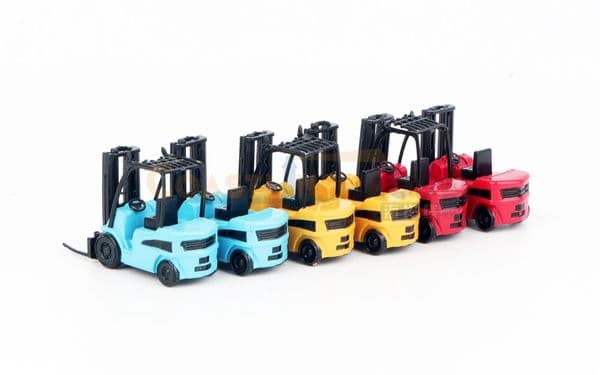 1:76 Scale Plastics Engineering Forklift Toys Cars Model Classic Adult Souvenir Gift Static Scene Decorations Display Ornaments