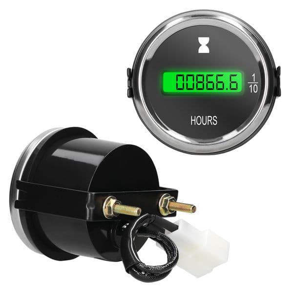 Professional Digital Stopwatch Timer 52mm Hour Meter Gauge LED Digital Car Timer 12/24V for Car Truck Marine Boat