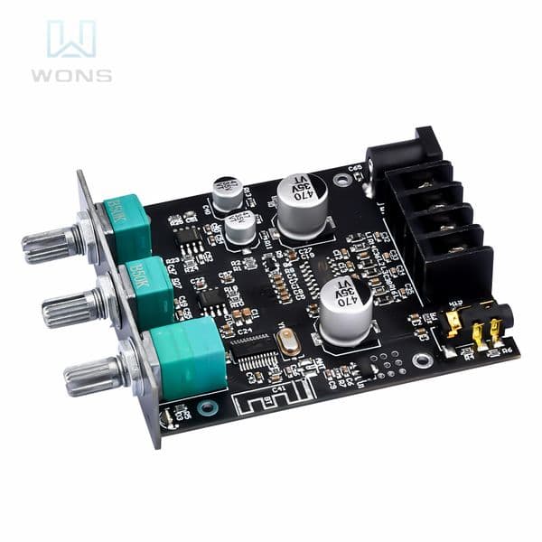 BT Audio Amplifier Module DIY Kit 2x50W 2.0 Channel Stereo Speaker Amplifier Board with Treble Bass Volume Adjustment DC 9-12V M