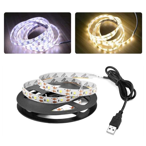 DC 5V USB LED Strips Warm White LED Strip Light 2835 TV Mirror Backlight Kitchen Room Wall Decor Flexible Lamp Ribbon LED LightLX241112