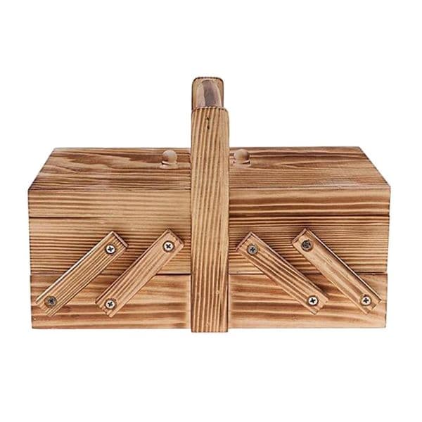 Wooden Sewing box Thread Scissors Stitching Sew Basket Organizer Jewelry Boxes Sewing Supplies Household for Beginners