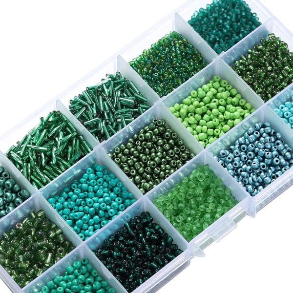 15Grids/Box Jewelry Making Kit Seed Beads Set Glass Beads Set Bracelets Necklace Ring Making Seedbeads Kit For DIY Art Craft