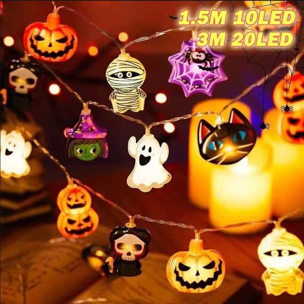 10/20 LED Halloween Light String Mummy Pumpkin Ghost Lantern String Ghost Festival Supplies Happy Halloween Party Decor 2024LX241112