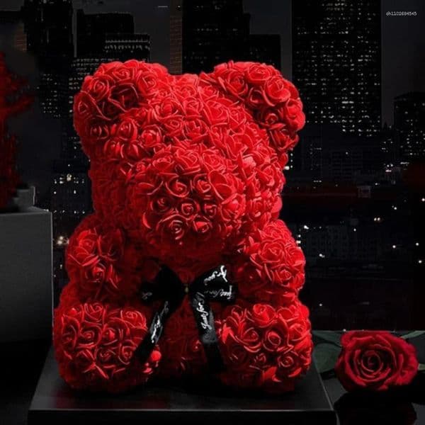 Decorative Flowers PE Foam Rose Bear Teddy Anniversary Valentine's Day Creative Wedding Party Decoration Mother's