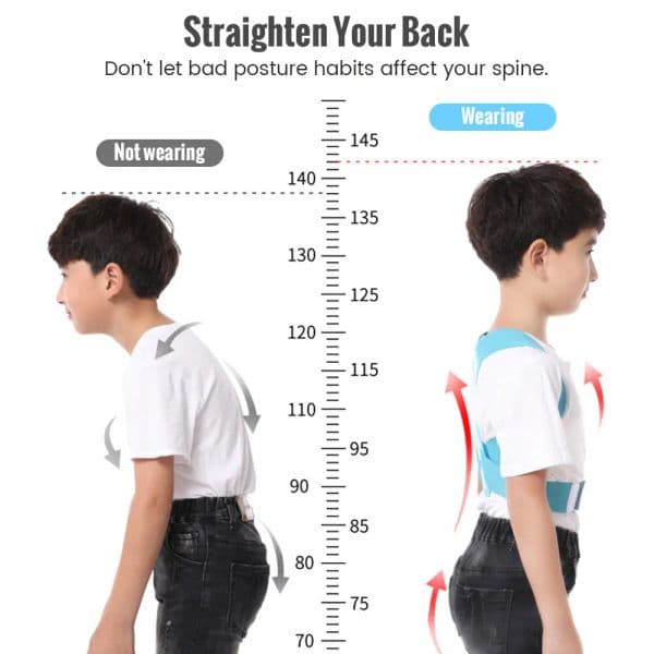 Children Kid Shoulder Back Brace Support Adjustable Magnetic Posture Corrector Spine Lumbar Support Brace Belt