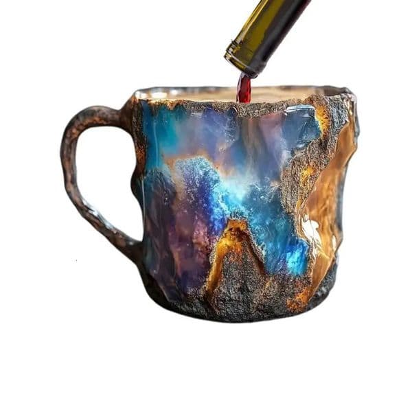 300ml Funny Mineral Crystal Coffee Mugs With Handles Elegant Mineral Crystal Cup for Workplace Home School Decorations 241112
