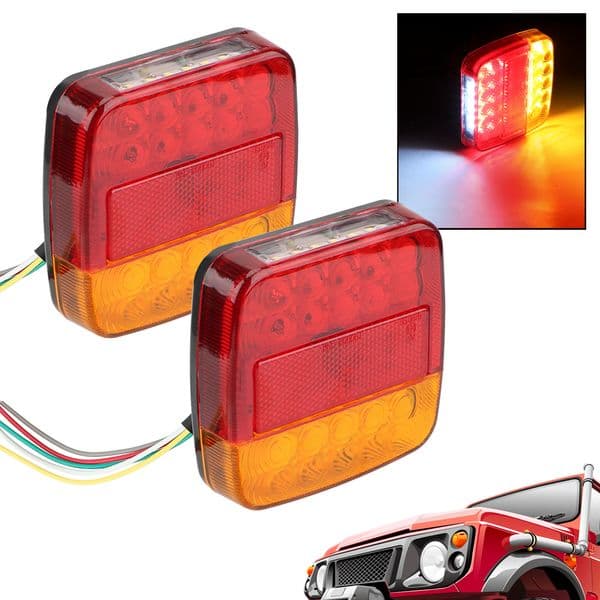 Number Plate Light Turn Signal Indicator Rear Reverse Brake Stop Lamp Trailer Truck Caravan Taillight 26 LEDs Tail Light 1 Pair