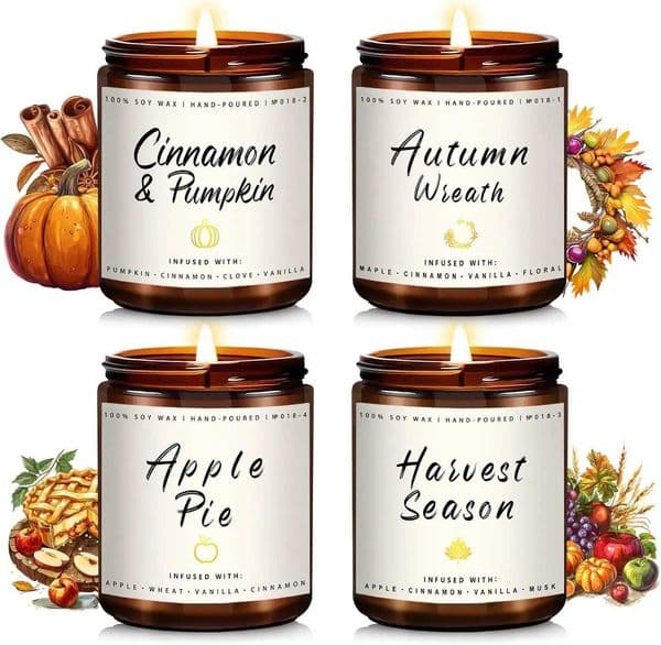 Candle Jars with Lid Fall Scented Candles for Home Soy Candles Gifts Fall Scents Candles Jar Home Decoration Birthday CandleXJ241112 T260514