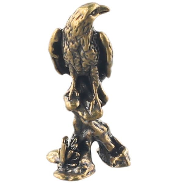1Pcs Eagle Statue Miniature Sculpture Handmade Crafts Ornament Vintage Copper Bird Figurine 18*16*38mm For Interior Home Desktop