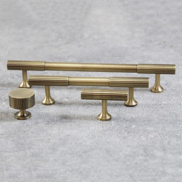 Tb9012 Solid Bronze Art Deco Vertical Lines Linear Kitchen Cabinet Knobs Brass T Bar Bedroom Wardrobes Long Pull Drawer Handle B2