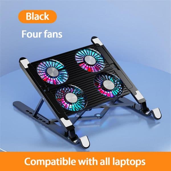 Laptop Cooler Base Stand Foldable Laptop Cooling Pad Support Adjustable Notebook Stand for 11-17.3 inch with 2/4 Fans Cooler