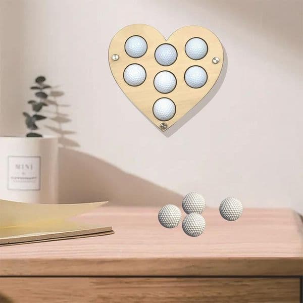Wall Mount Golf Ball Display Case Wooden Heart Shaped Golf Ball Display Stand Wall Mount Golf Ball Storage Case Golf Lovers Gift