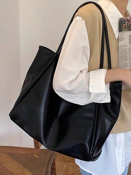 soft leather large capacity handbag for 2024 featuring a niche suitable for handheld use and a single shoulder bottom bag for class and c 241112