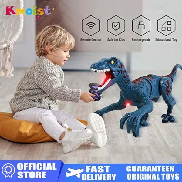 RC Dinosaur 2.4G Raptor Remote Control Velociraptor Toy Electric Walking Simulation Toys For Boys Kids Back to School Fall Gifts 241112