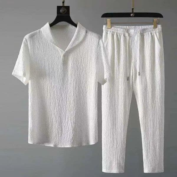 Mens set summer slim fit mens sportswear set fashionable short sleeved pants mens sportswear 241112