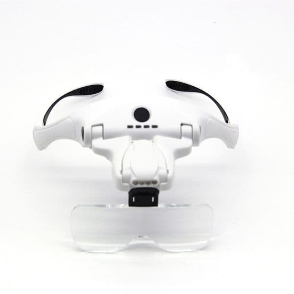 Head Mounted Optical Magnifier Eyeglasses Power Display LED Magnifier Eye Glasses Interchangeable Lenses for Jeweler Loupe Craft