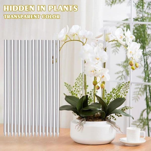 Hidden Plant Supports Transparent Plant Stakes Durable Reusable Acrylic Plant Stakes for Garden Potted Plants 16pcs for Outdoor