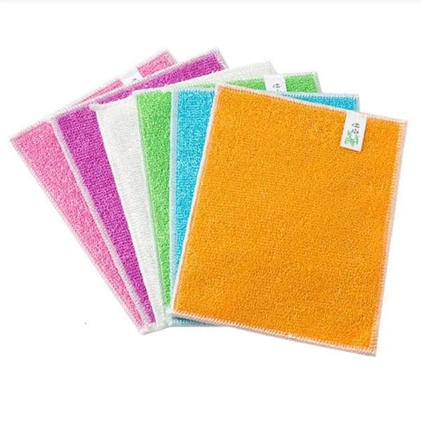 20pcs bamboo fiber cleaning towel with non stick oil double wiping cloth bamboo fiber disc cloth thickened kitchen scraping pad 241113