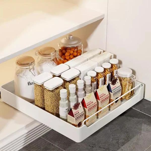 Sliding Cabinet Kitchen Organizer Sliding Drawer Storage Cabinet with Shock Absorber Nylon Adhesive Sliding Drawer Storage Cabinet 241113