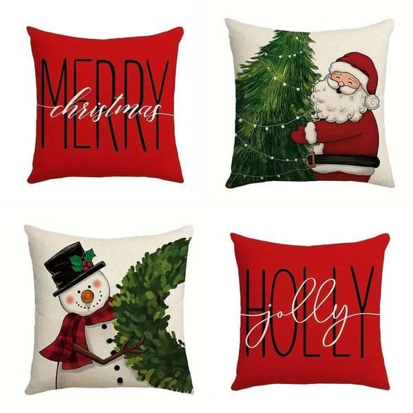Merry Christmas Decoration Cover Snowman Santa Claus Pattern Live RO Sofa Mat Cover RO He Decorates Gift M241113