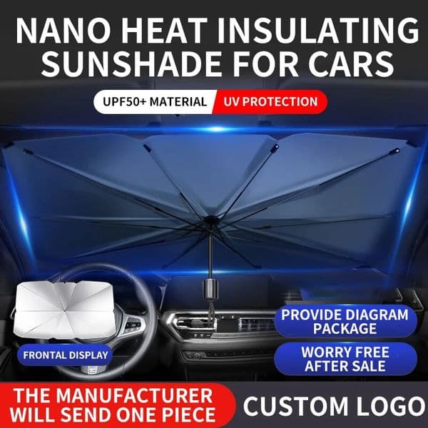 Luxury Designer Decor Ttesla Model 3 Y-Type Windshield With 360 Rotating And Bendable Handle Foldable Umbrella Sunshade Interior Accessori D