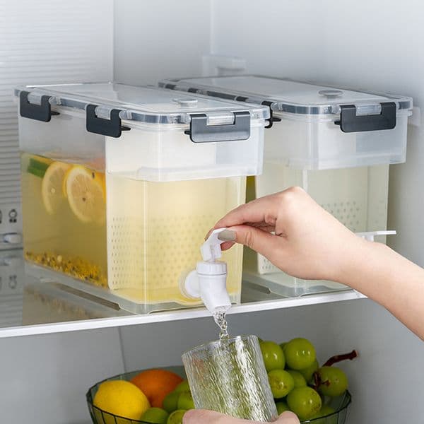 3.5/6L Cold Water Bucket Large Capacity Summer Water Dispenser Leakproof Refrigerator Beverage Dispenser for Home Kitchen Office