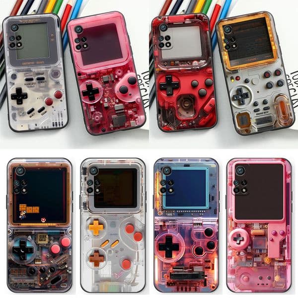 Retro Classics Game Machine Pattern Case For Xiaomi Mi 13 13T 12 12T 12S 12X 11 11T 10 10T 9 8 Black Shark 5 4 3 Pro Lite Cover