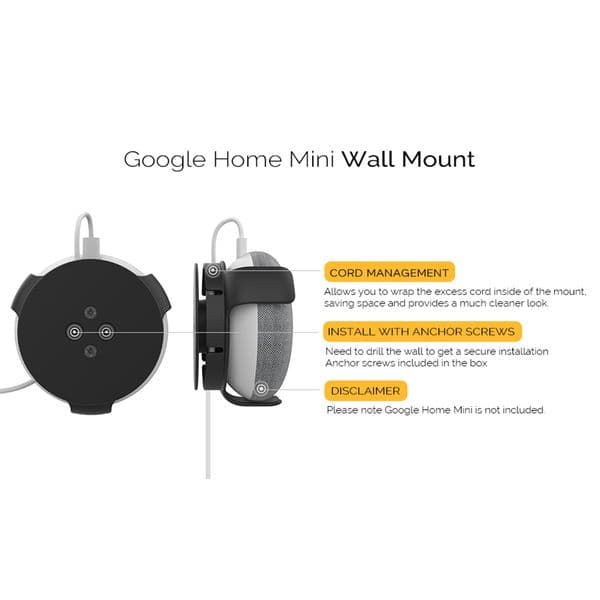 Speaker Wall Mount Holder for Google Home Bedroom Bathroom Kitchen Study Sound Bar Mount Holder Built-in Cable Management