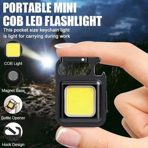 Super Bright Mini COB Keychain Flashlight Portable Charging Torch Camping Lights with Magnet 4 Lighting Modes For Work LampLX241113