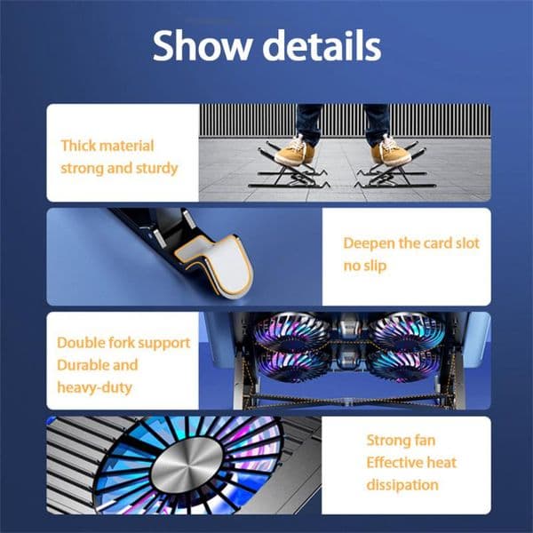 Notebook 14 inch cooler base stand usb 2/4 fan for Macbook suporte notebook radiator gamer 11-17.3in laptop air cooling