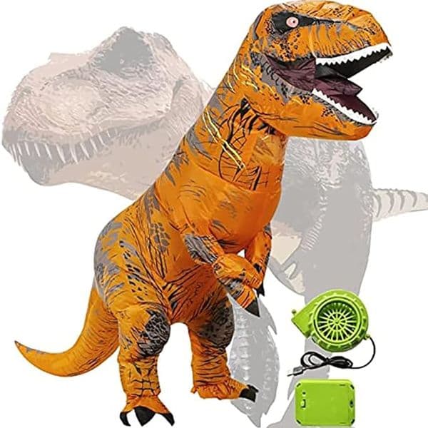 Adult and Children Two Replica T-Rex Dinosaur Inflatable Clothing Halloween Holiday Party Funny Characters Cosplay Clothes