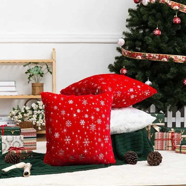 Christmas painted snowflake box sofa decoration life Ro P pad cover black green 40 * 40cm M241113