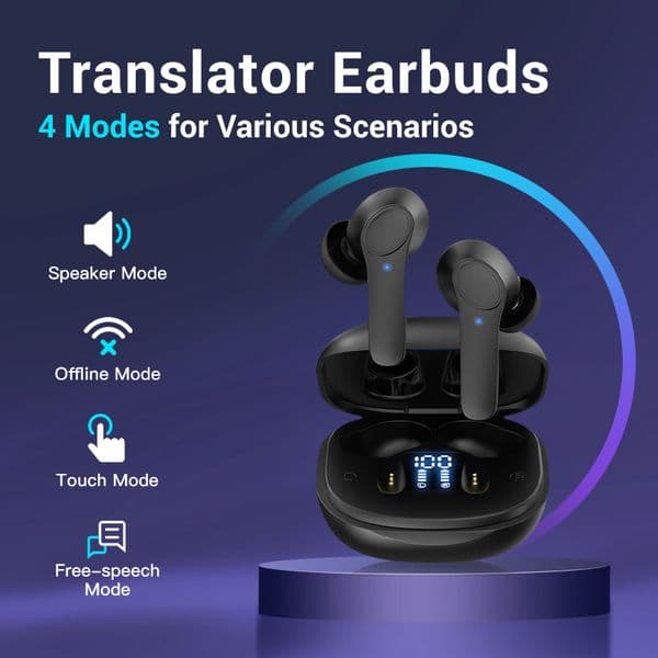 Strong Translate 144 Languages Accents Wireless Translation Earphones 3-in-1 Device in Real Time BT5.3 Fit iOS Android ENC Translator Earbuds