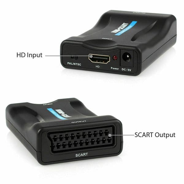 1080P HDMI-compatible to SCART Video Audio Upscale Converter Adapter for Smartphone HD TV