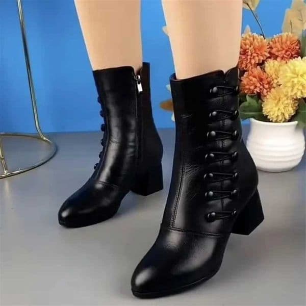 High Quality Warm boots autumn/winter Fi cotton boots soft boots waterproof zipper strap high heels Warm P boots Botas Mujer T241113