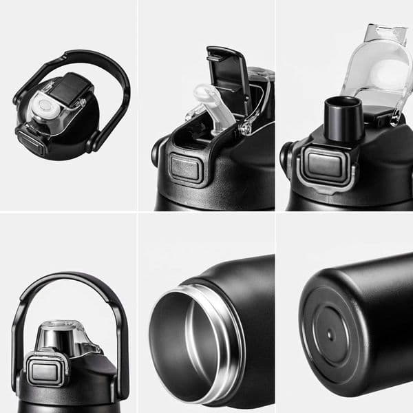 Outdoor thermostat portable 304 stainless steel thermostat g vacuum valve hot and cold sports water bottle with straw Y251111