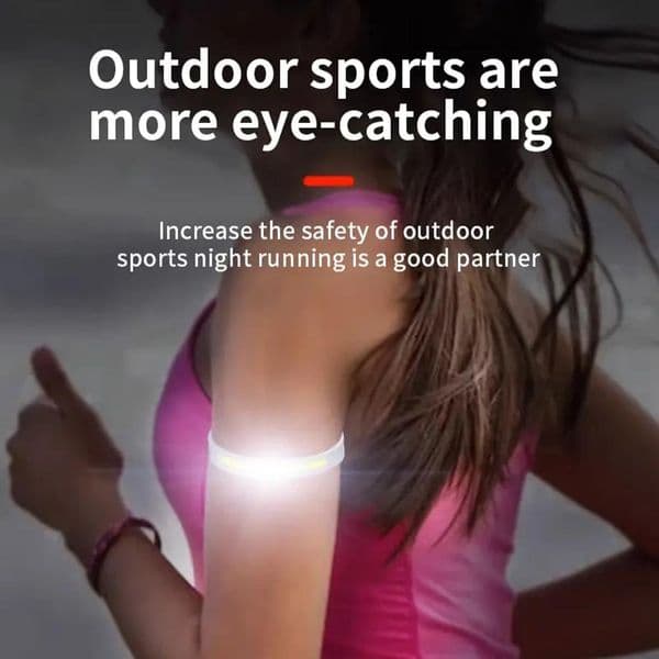 LED Bracelet Running Light Outdoor Sports Night USB Wristband Safe Warning Lights Running Charging Armband Running Flashing X8A1