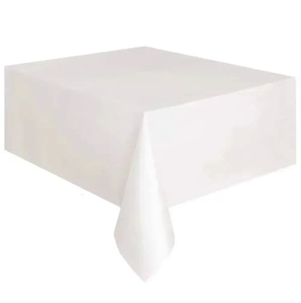 Table cloth polyeter tablecloth round table circular olid white 241111