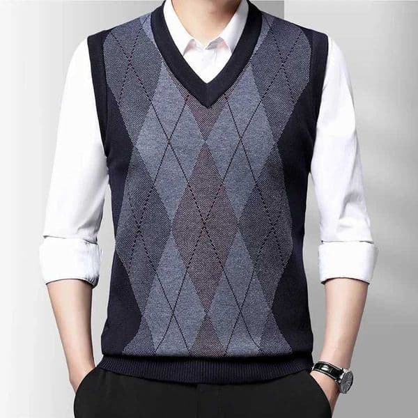 Mens thick casual sweater vest warm autumn and winter vest fashionable comfortable breathable fitness vest X2503291