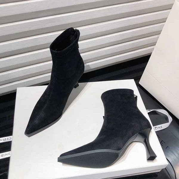 High Quality Leopard Print Wen Ankle Boots Fi Elegant Dance Party Pr Shoes High Heel Wens Modern Short Boots T241113