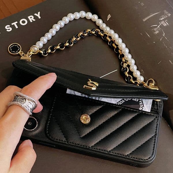 Max 16 Pro For 15 iPhone Pro Max Case Classic Fashion Designer Phone Case iPhone 14 ProMax 13 12 11 15 Plus 16 Plus Case Card Holder Luxury Leather Case Chain Strap W260609