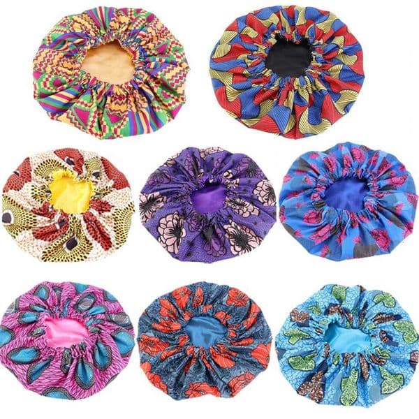 Womens Night Sleep Hat with African Pattern Ankara Printed Hat Satin Lining Soft Super Big Head Wear Womens Headwear Hair Care Hat W241113