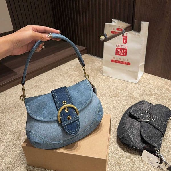 vintage Luxury underarm bag Womens mens classic soho Bags canvas satchel Totes Designer handbag Clutch saddle Evening Bags 240415