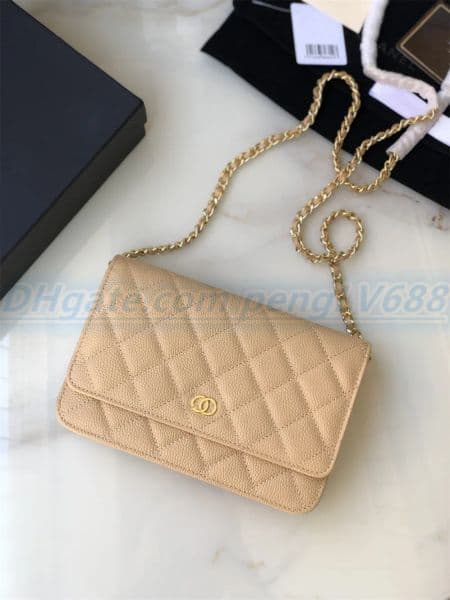top quality designer shoulder bag chain strap handbag plaid purses double letter solid buckle sheepskin caviar pattern womens luxury evening bags totes a16