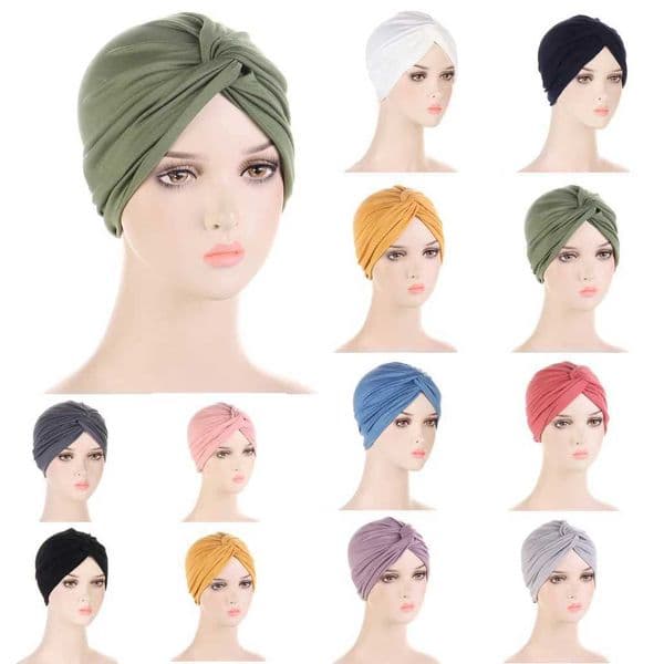 Headwear Beanie hat twisted knot Turban womens Chemo headband soft stretch hair loss Alopeca Fashion HT215 W241113