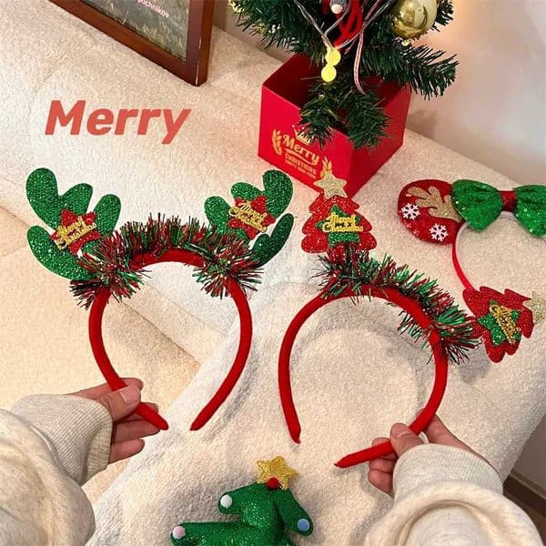 Christmas headband reindeer antlers Christmas tree hair band New Years party Christmas gifts W241113