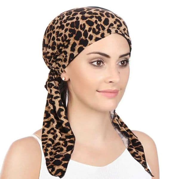 New womens headscarf cotton printed silk turbine hat chemical satin lining front tied headscarf hair wrapped headscarf headscarf W241113